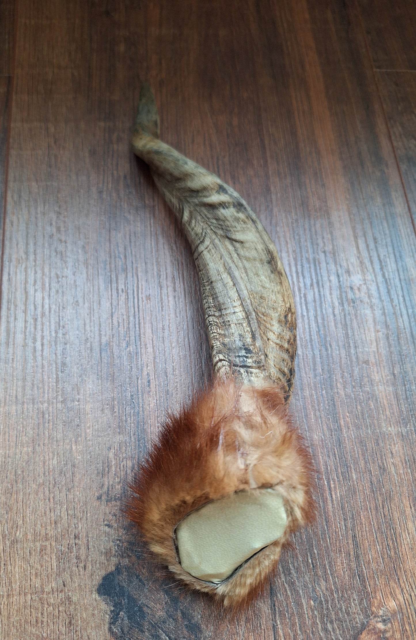 Sheep horn and polecat fur rattle