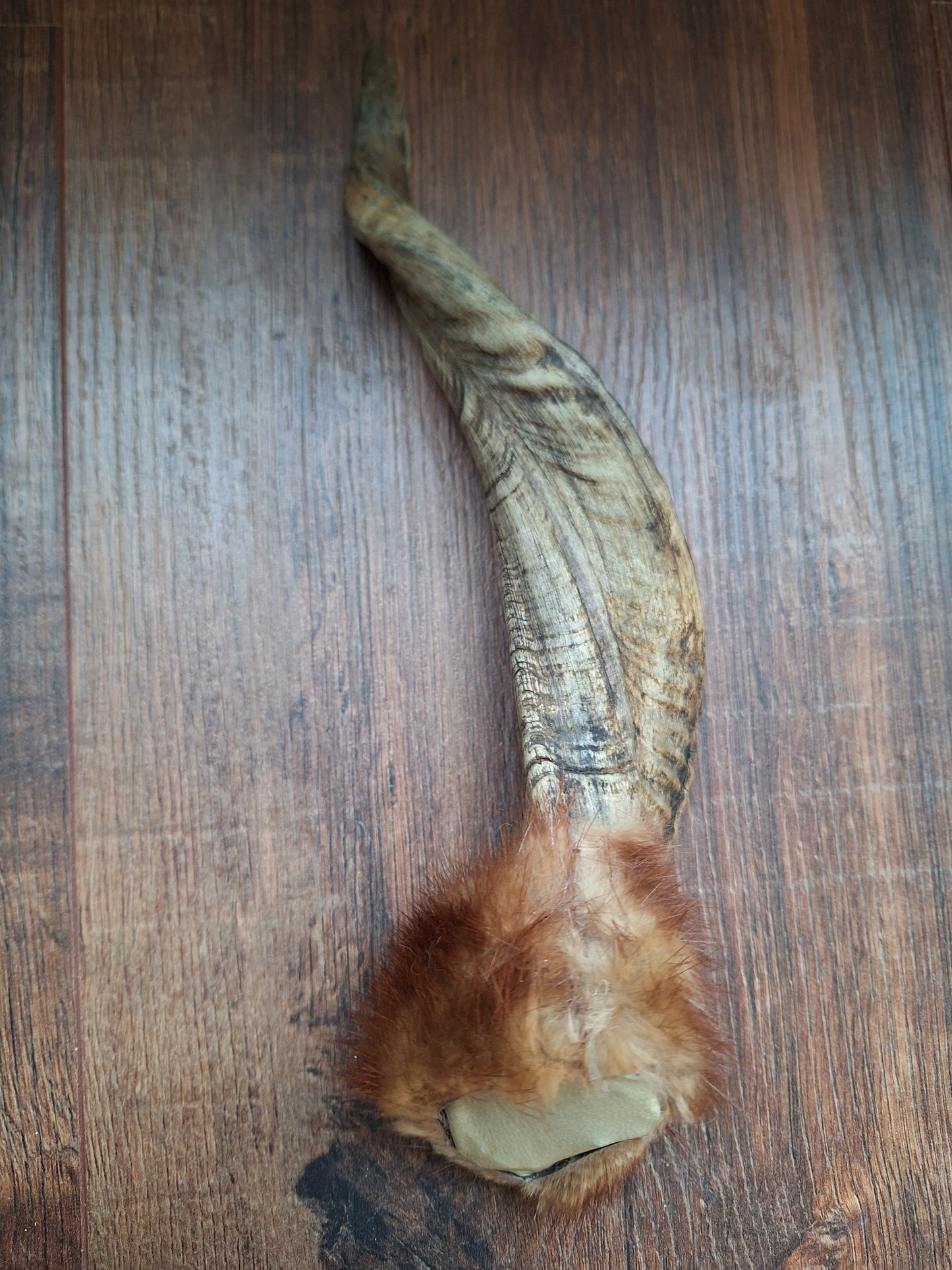 Sheep horn and polecat fur rattle