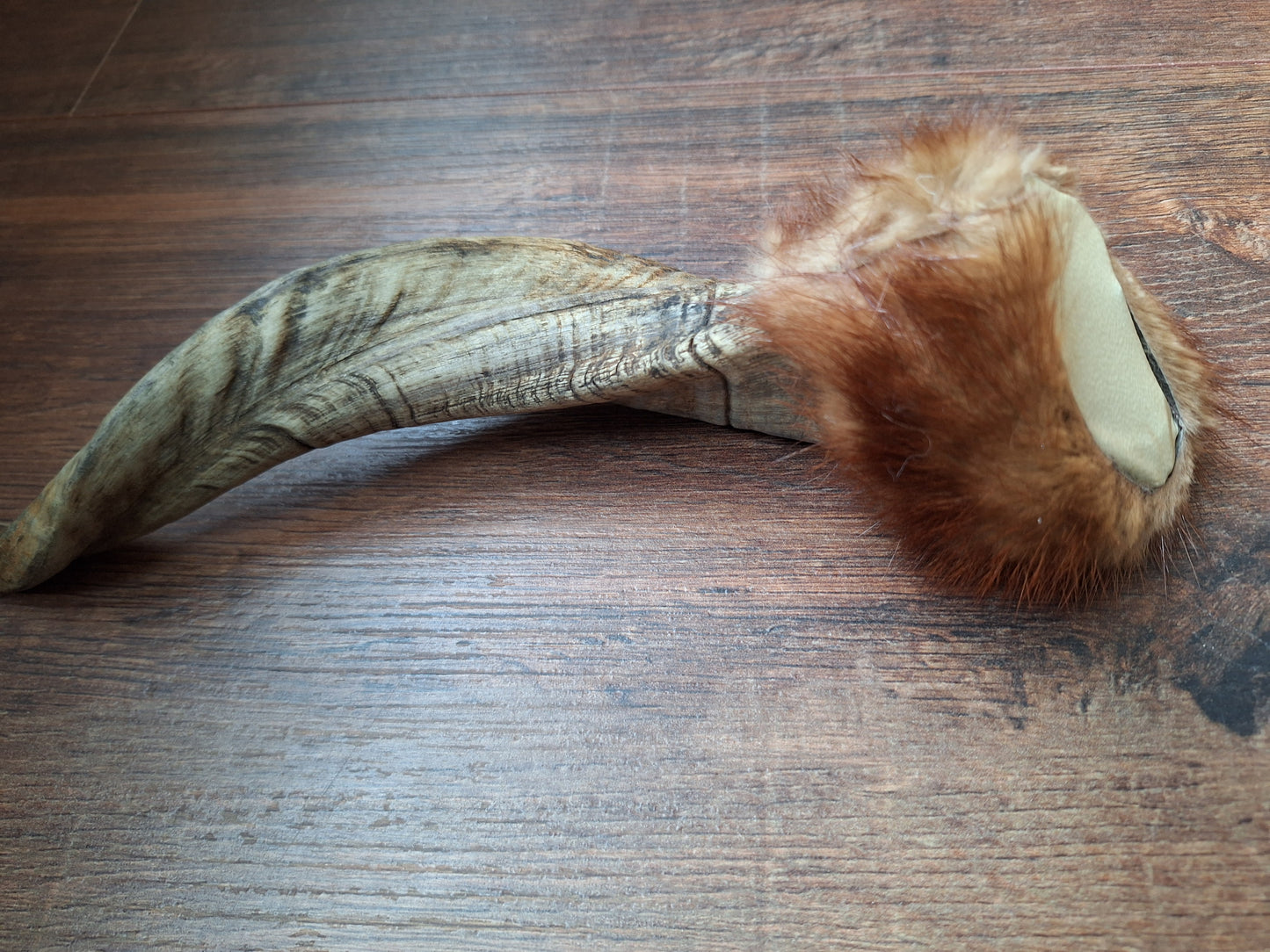 Sheep horn and polecat fur rattle