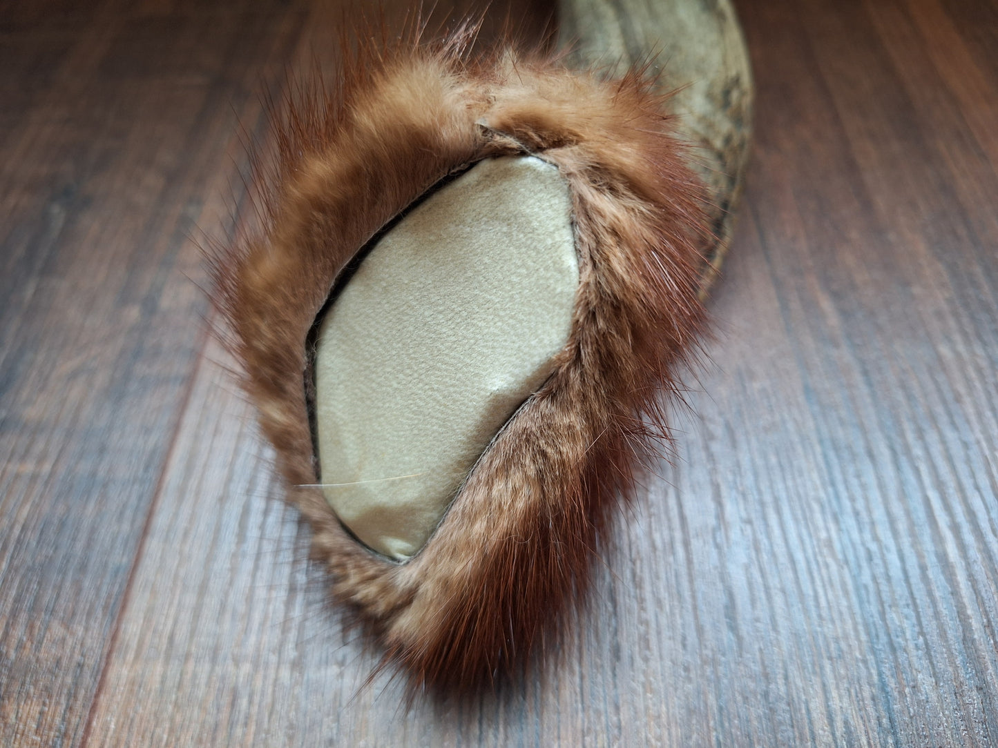 Sheep horn and polecat fur rattle