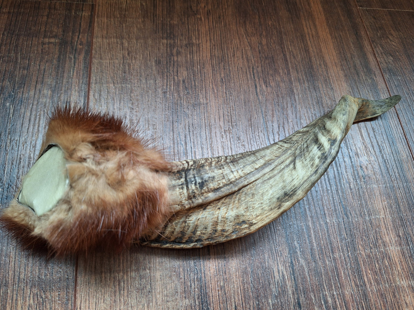 Sheep horn and polecat fur rattle