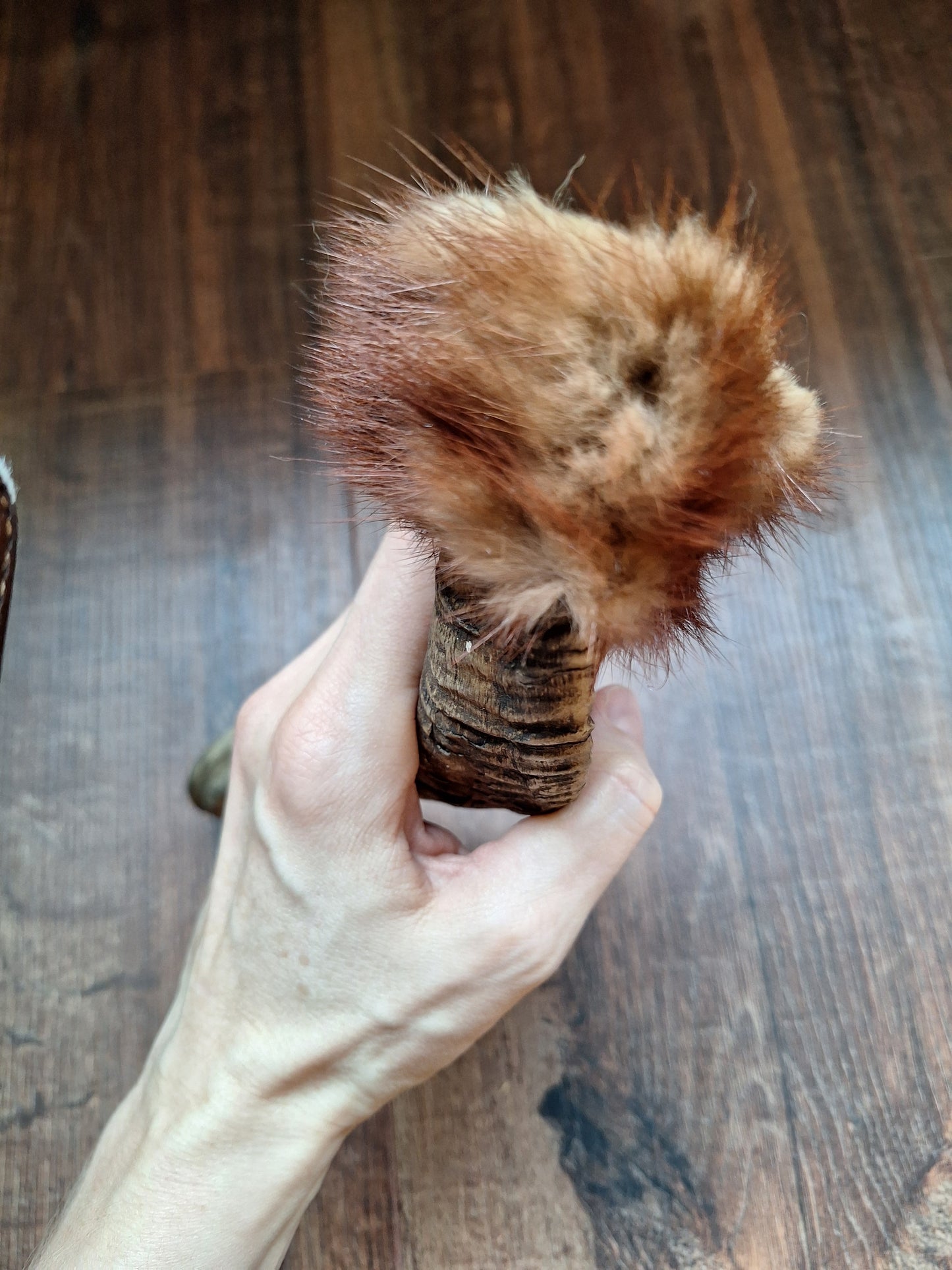 Sheep horn and polecat fur rattle