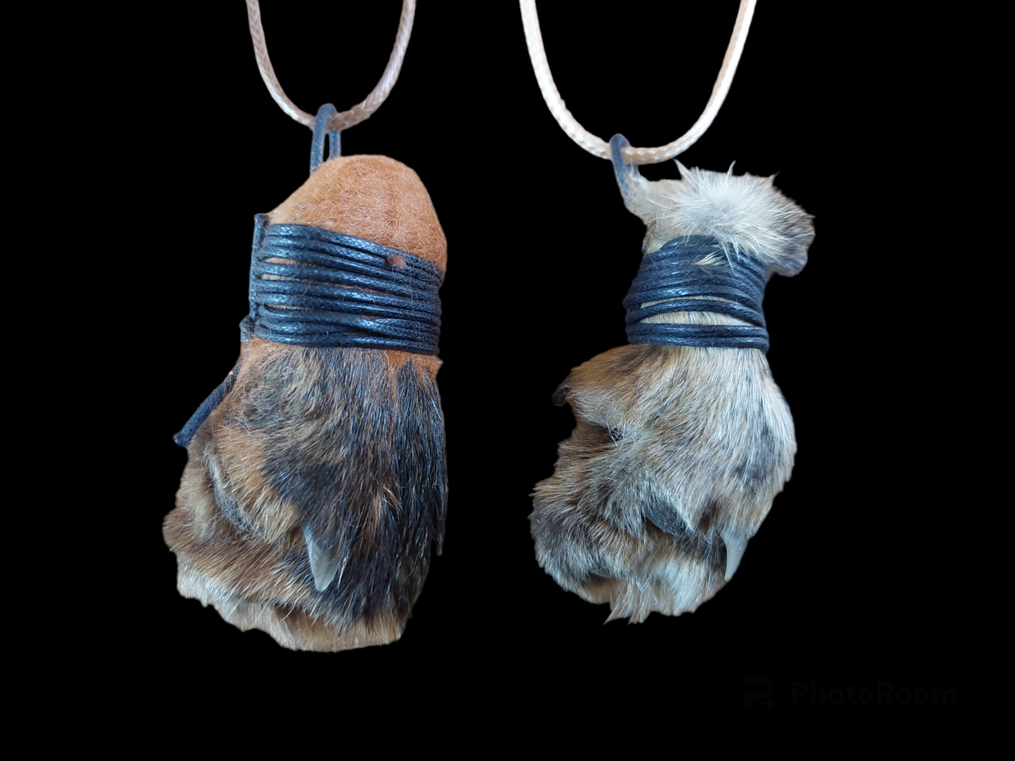 Fox paw amulet necklace