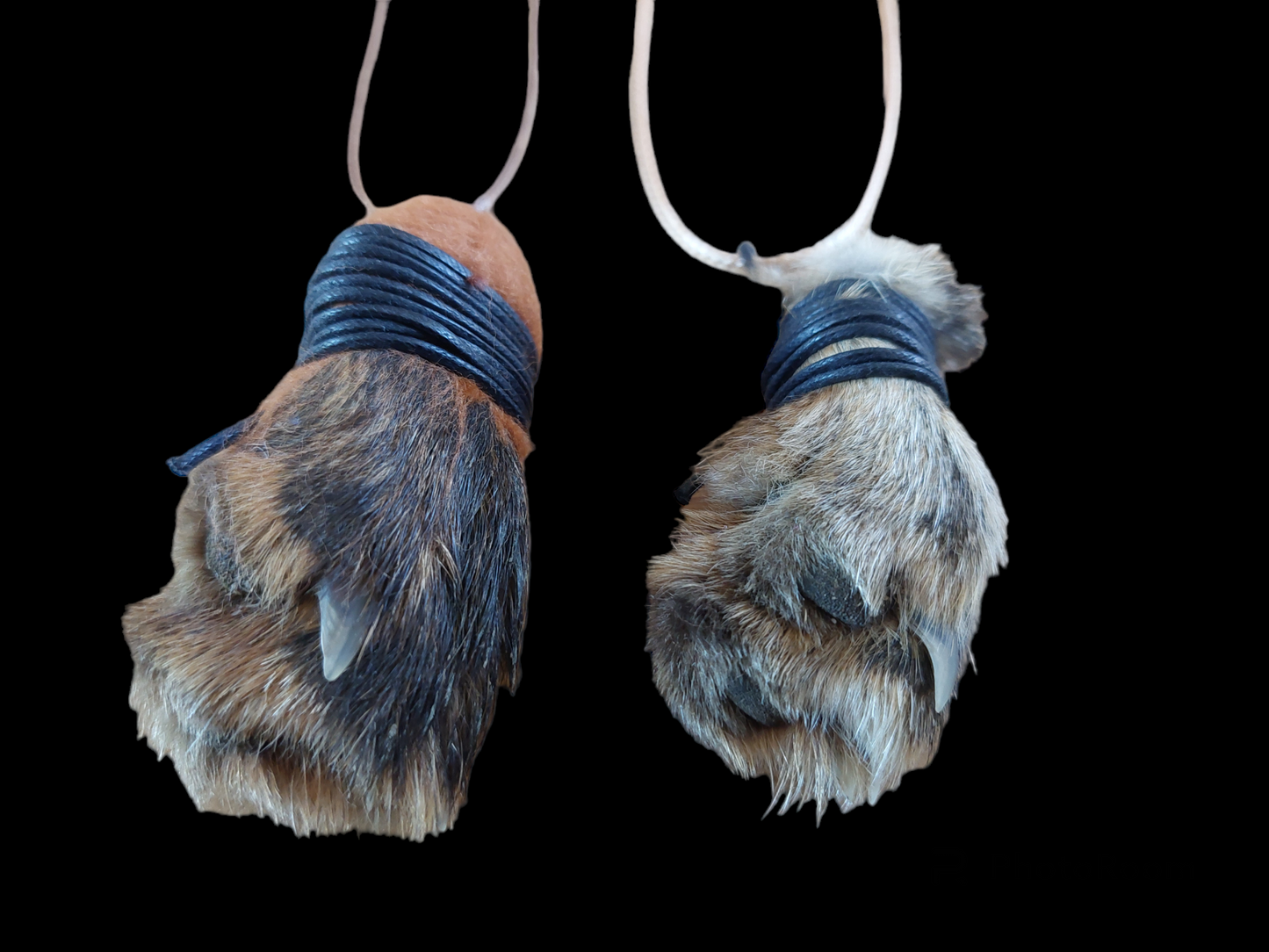 Fox paw amulet necklace