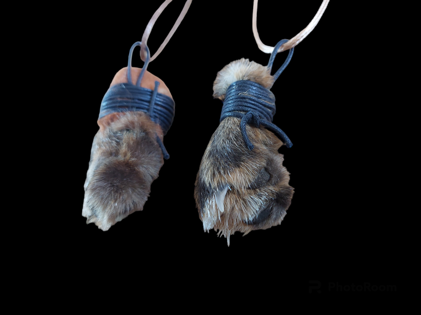 Fox paw amulet necklace