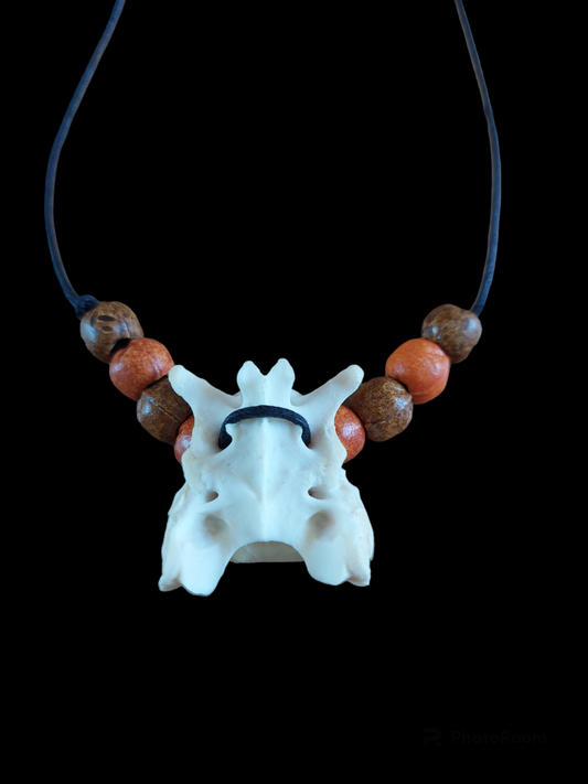 Fox sacral bone amulet necklace