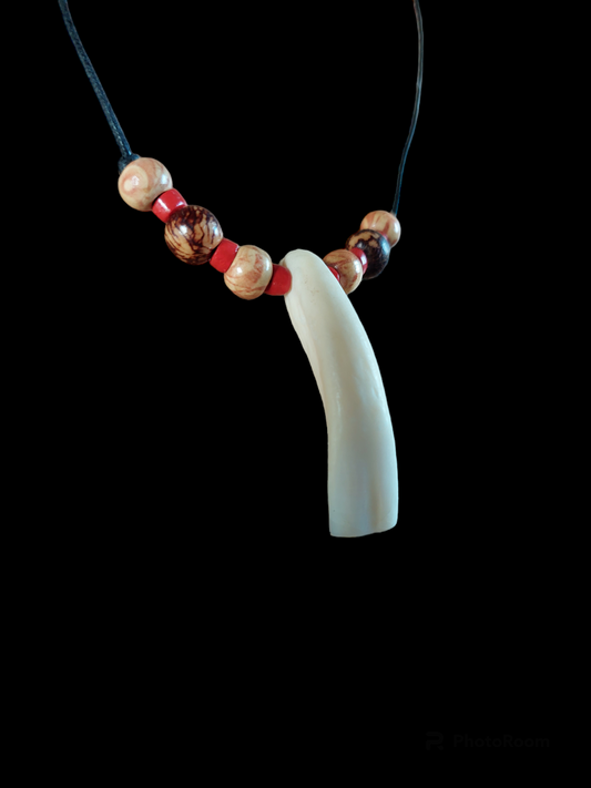 Camel tooth amulet necklace