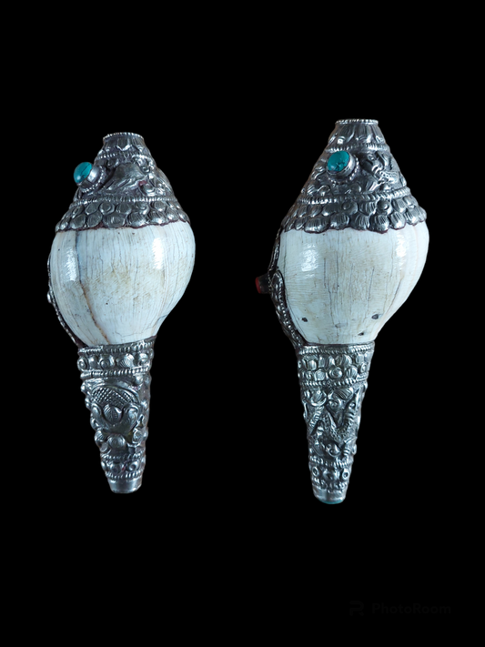 Vintage Nepalese shankha conch shell