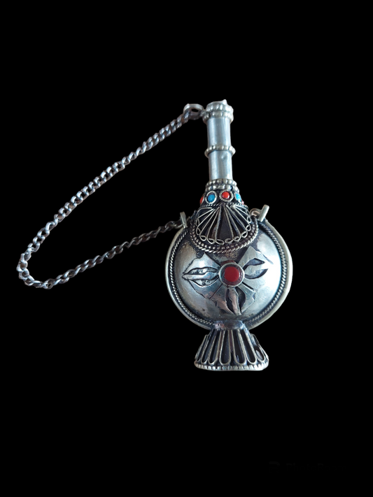 Tibetan silver snuff bottle