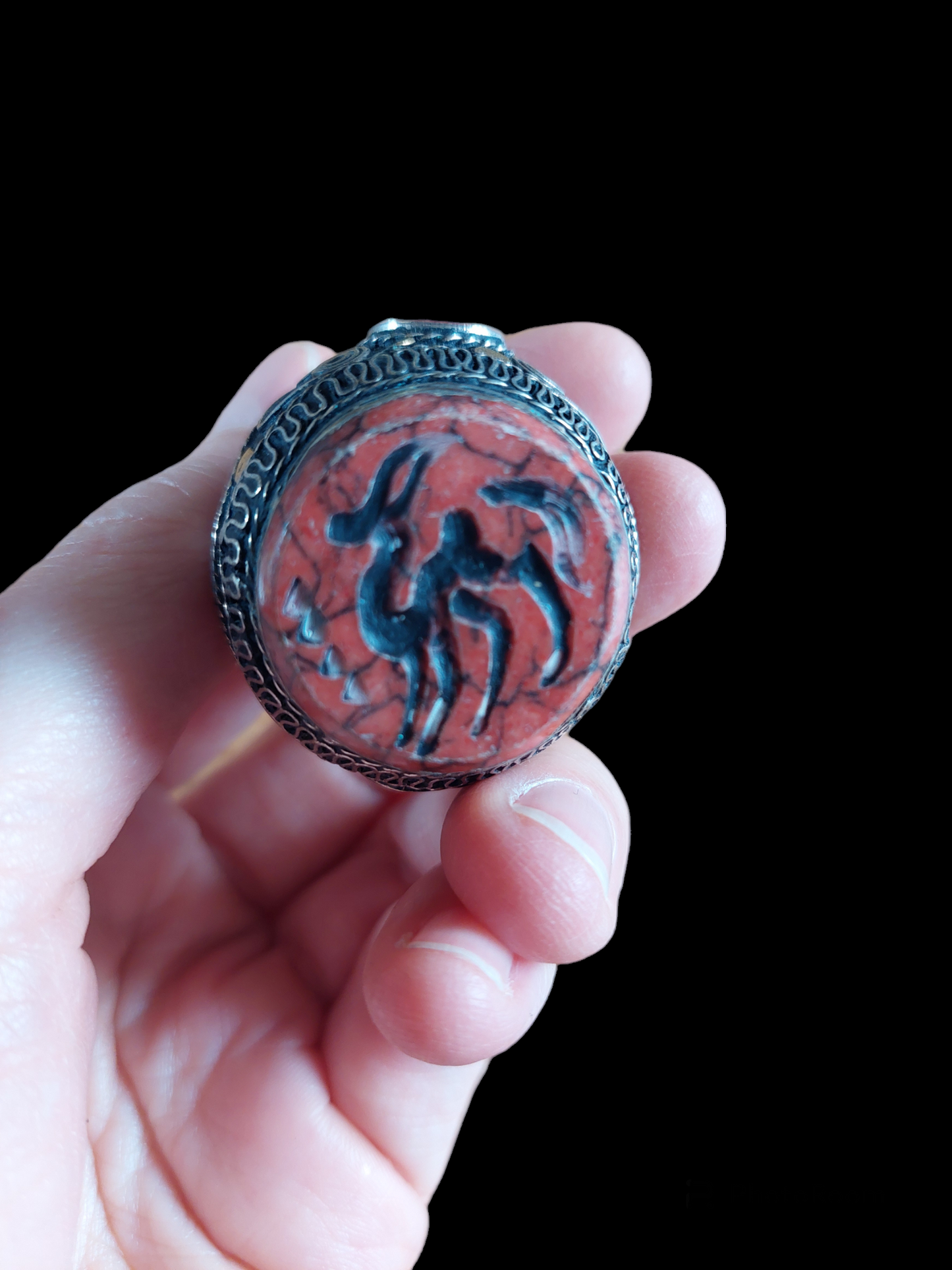 Vintage Kuchi tribal intaglio ring