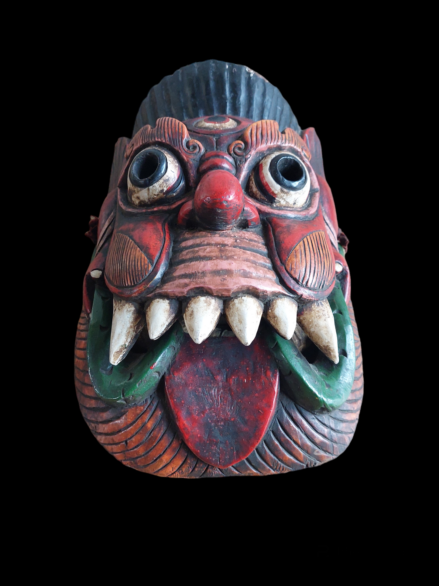 Vintage Nepalese wooden Angry Deity mask #1