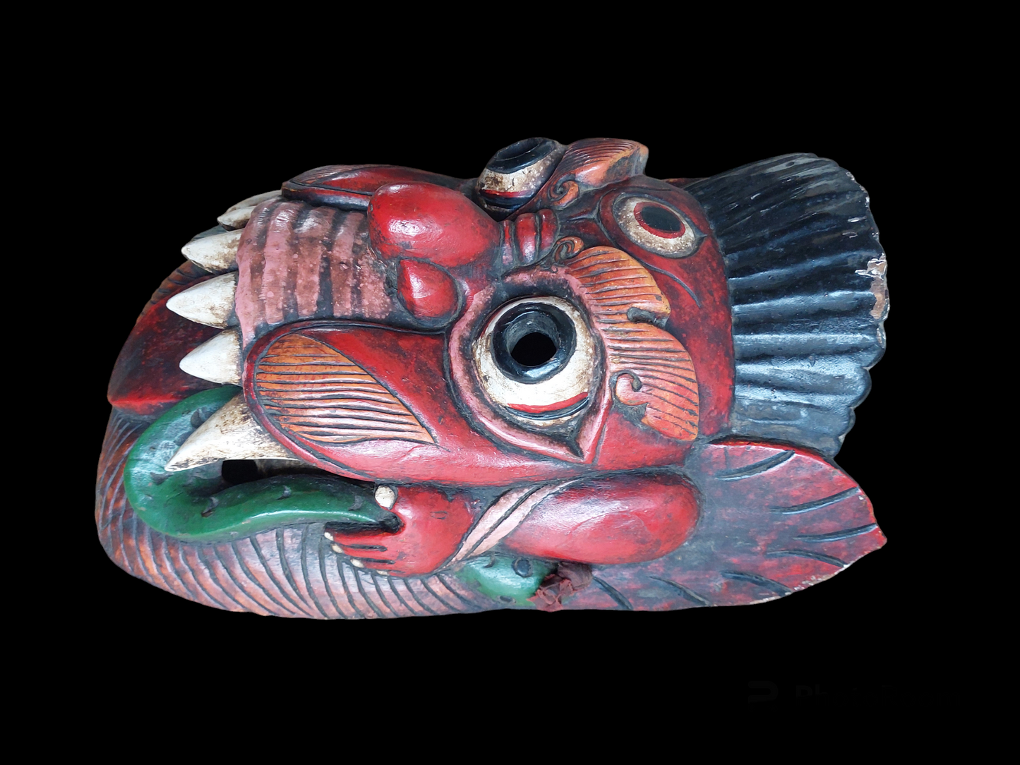 Vintage Nepalese wooden Angry Deity mask #1