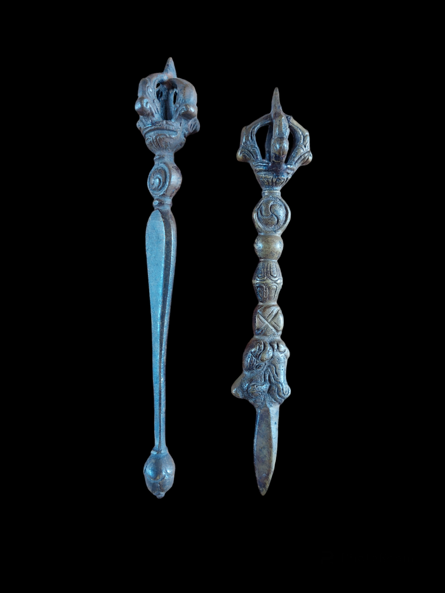 Vintage bronze khatvanga's, small size