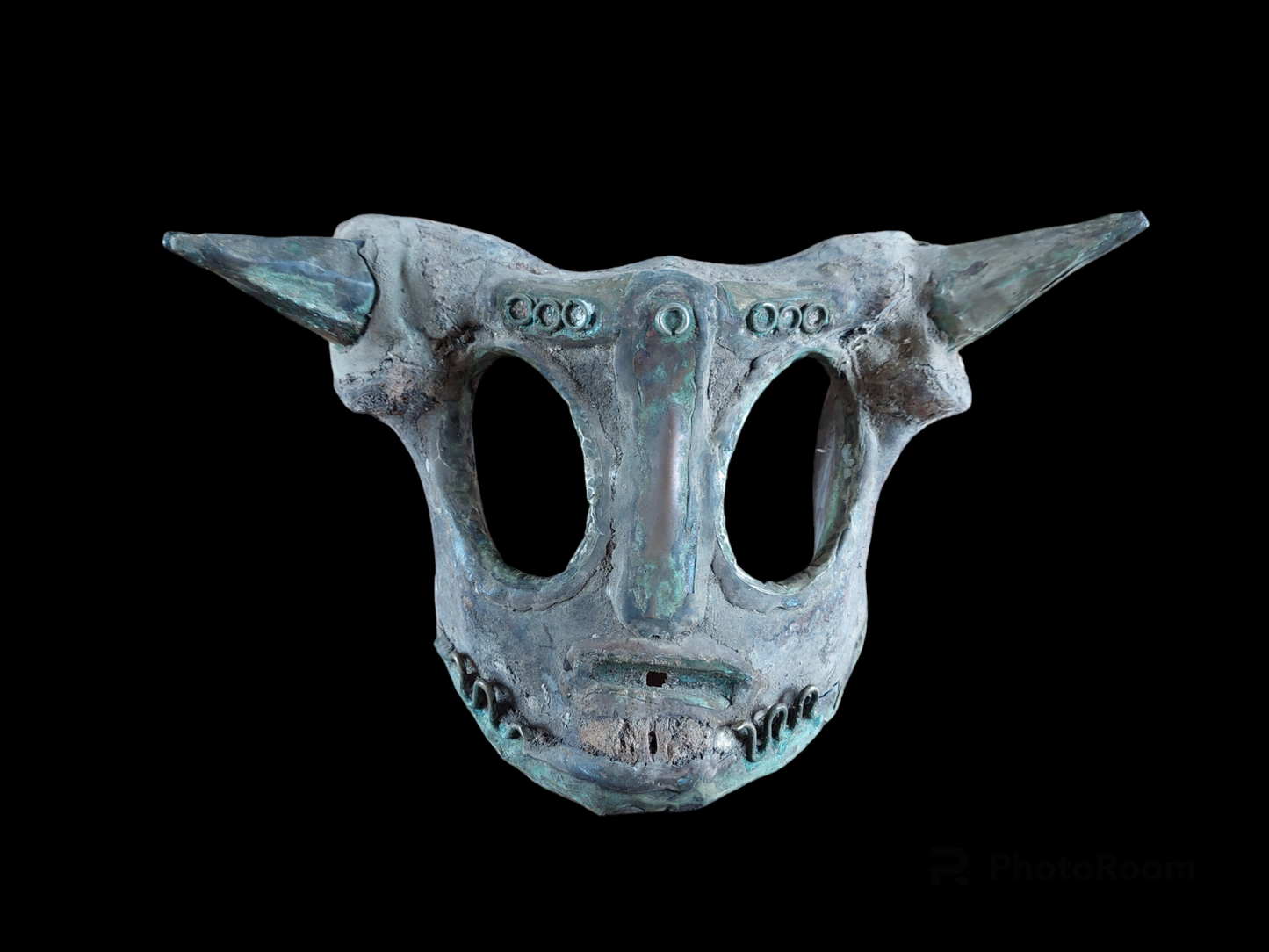 Old Tharu shamanic horned pelvic mask