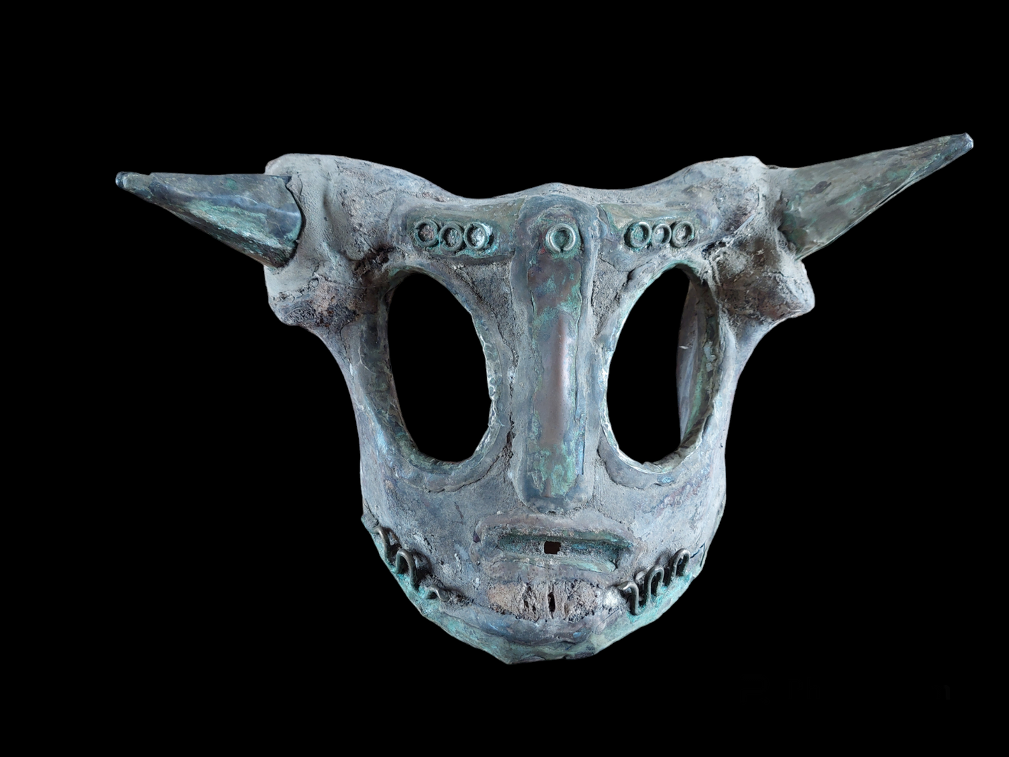 Old Tharu shamanic horned pelvic mask