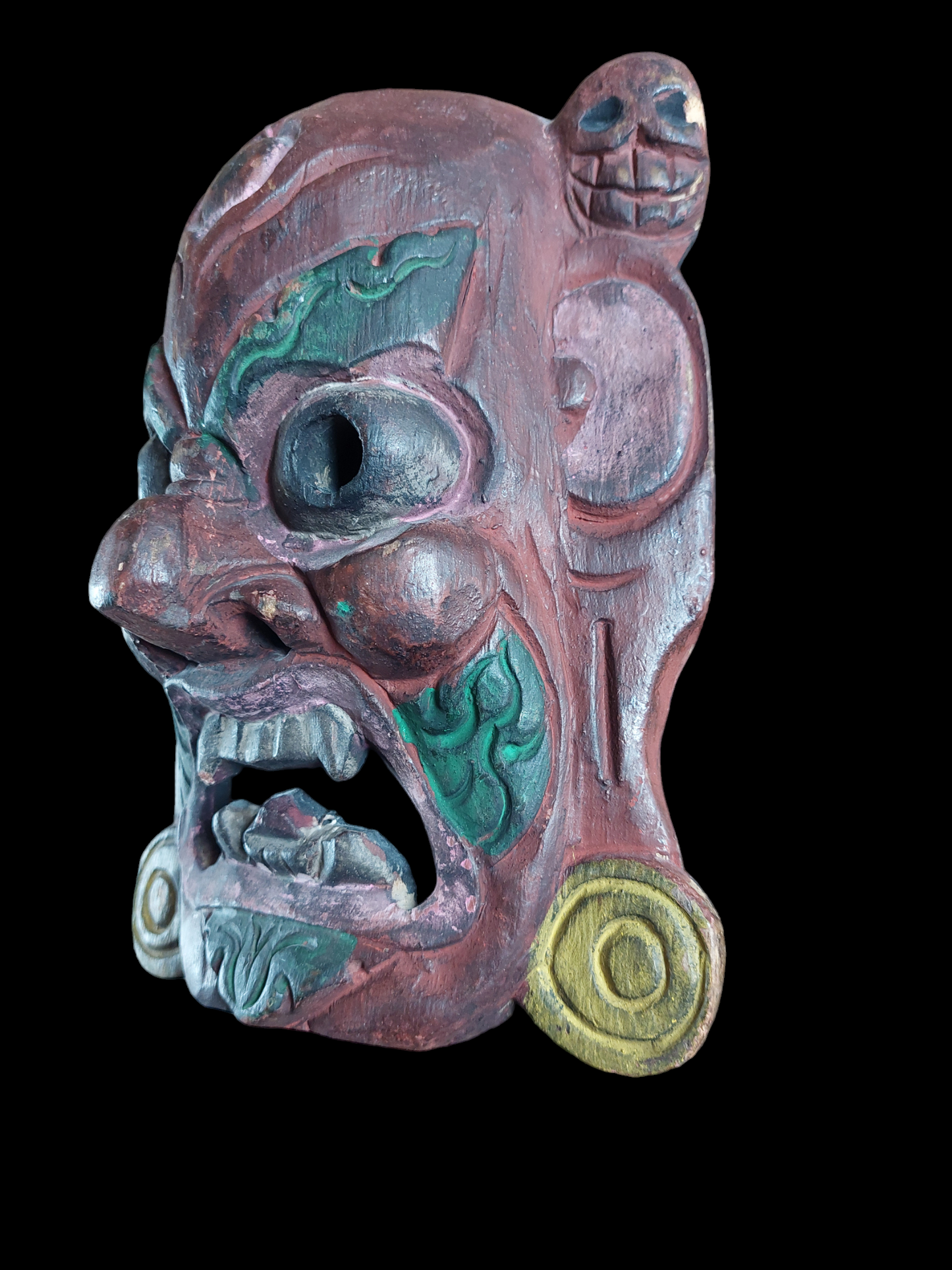 Vintage Nepalese wooden Angry Deity mask #2