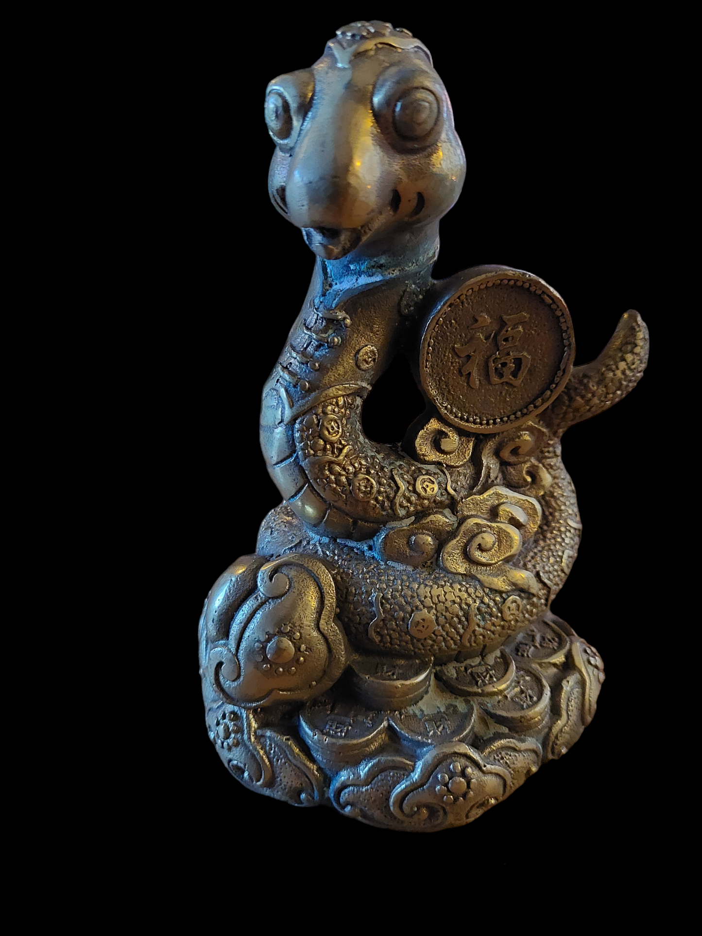 Vintage Feng Shui money statue Snake