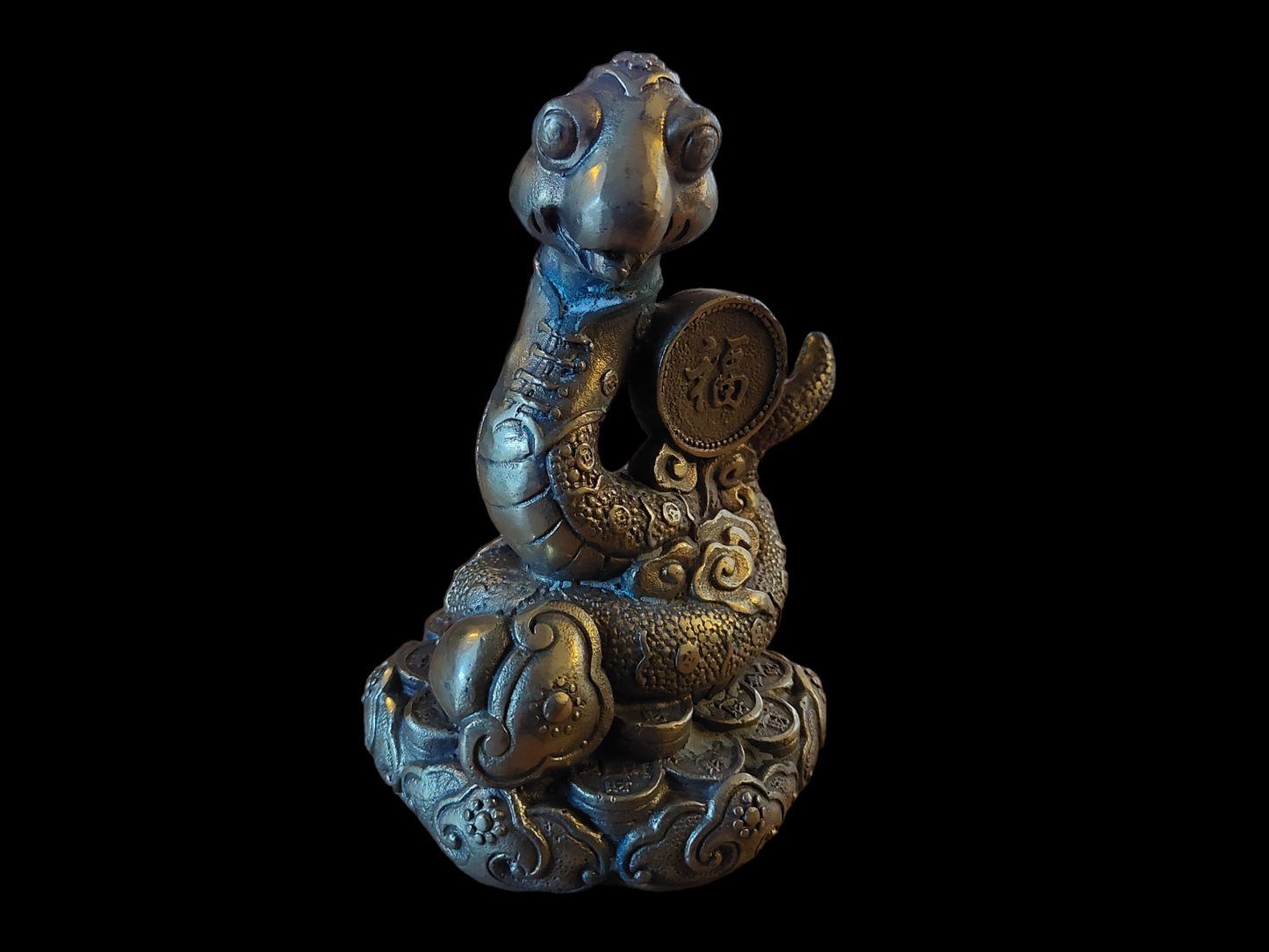 Vintage Feng Shui money statue Snake