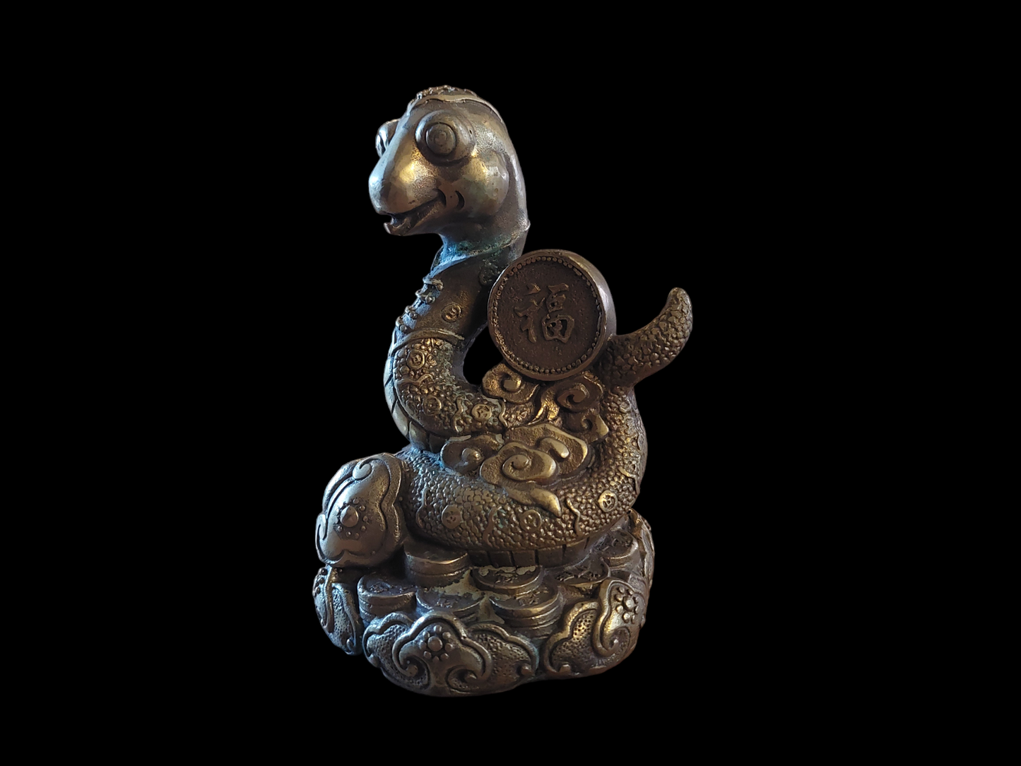 Vintage Feng Shui money statue Snake