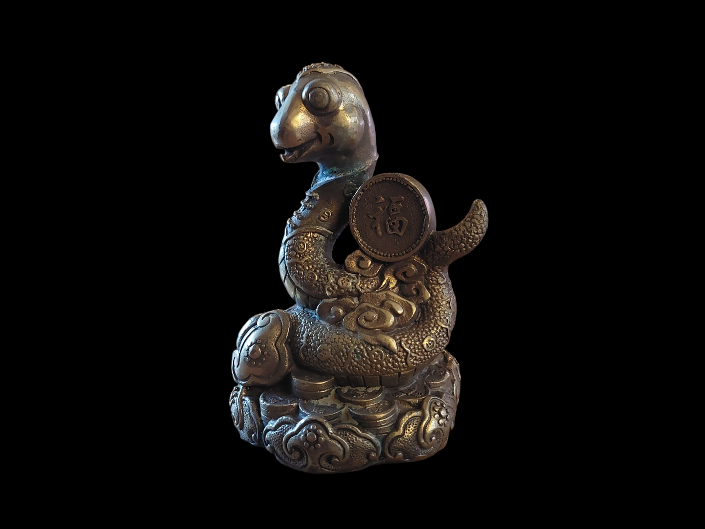 Vintage Feng Shui money statue Snake