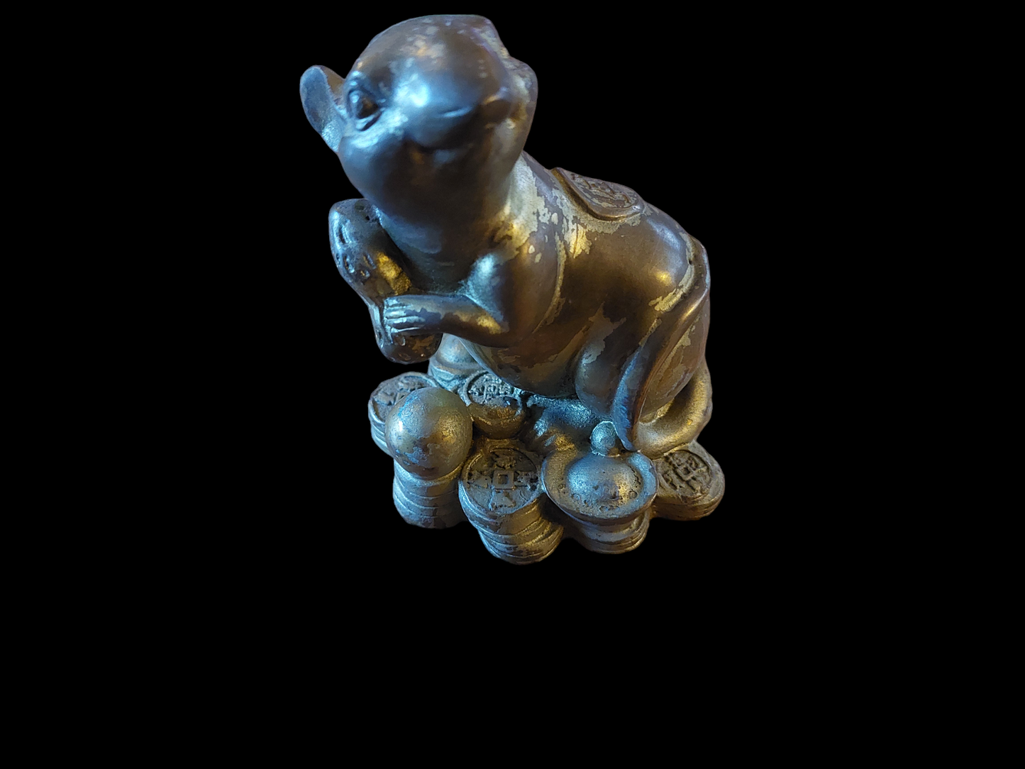 Vintage Feng Shui money statue Rat