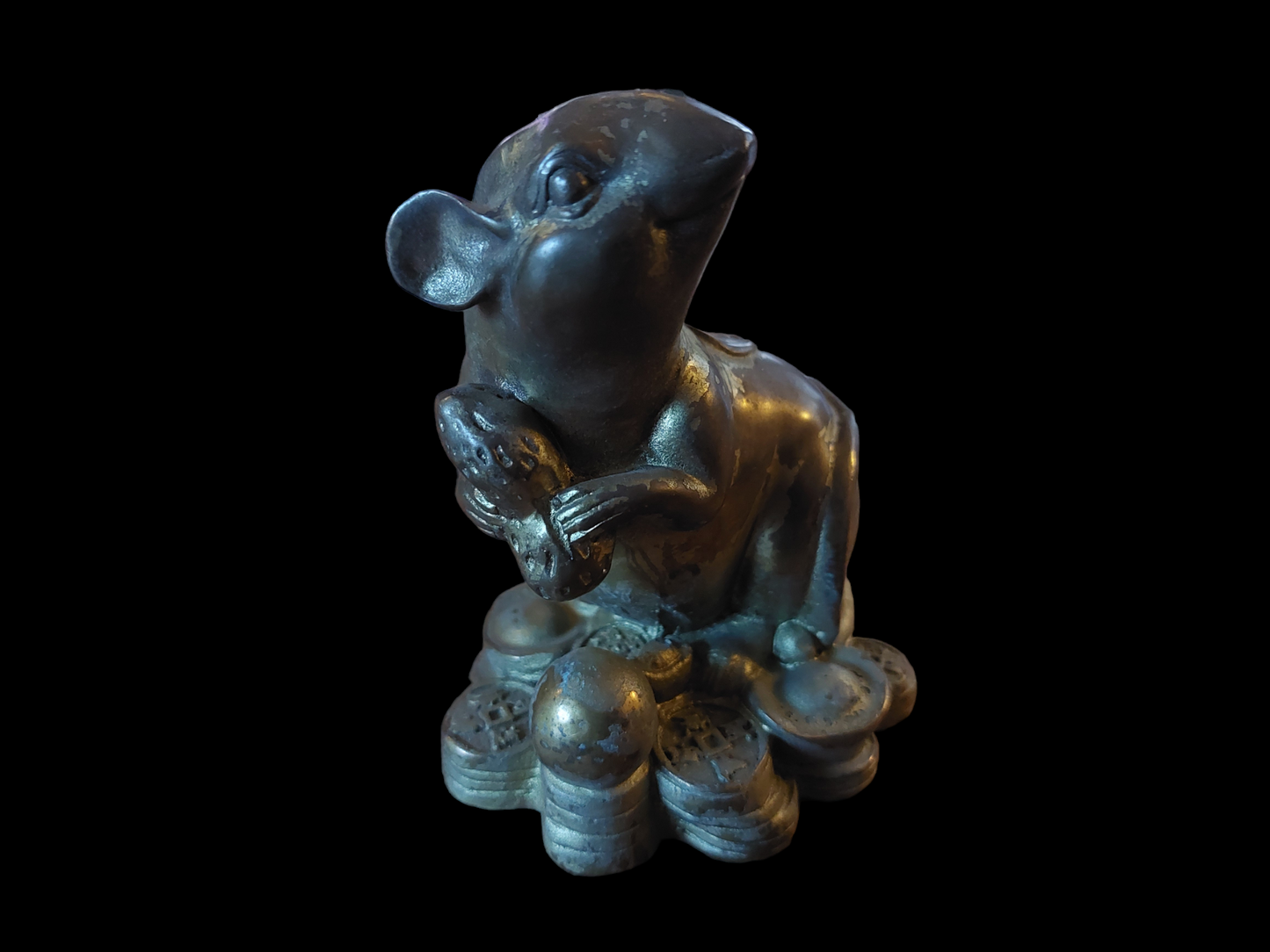 Vintage Feng Shui money statue Rat