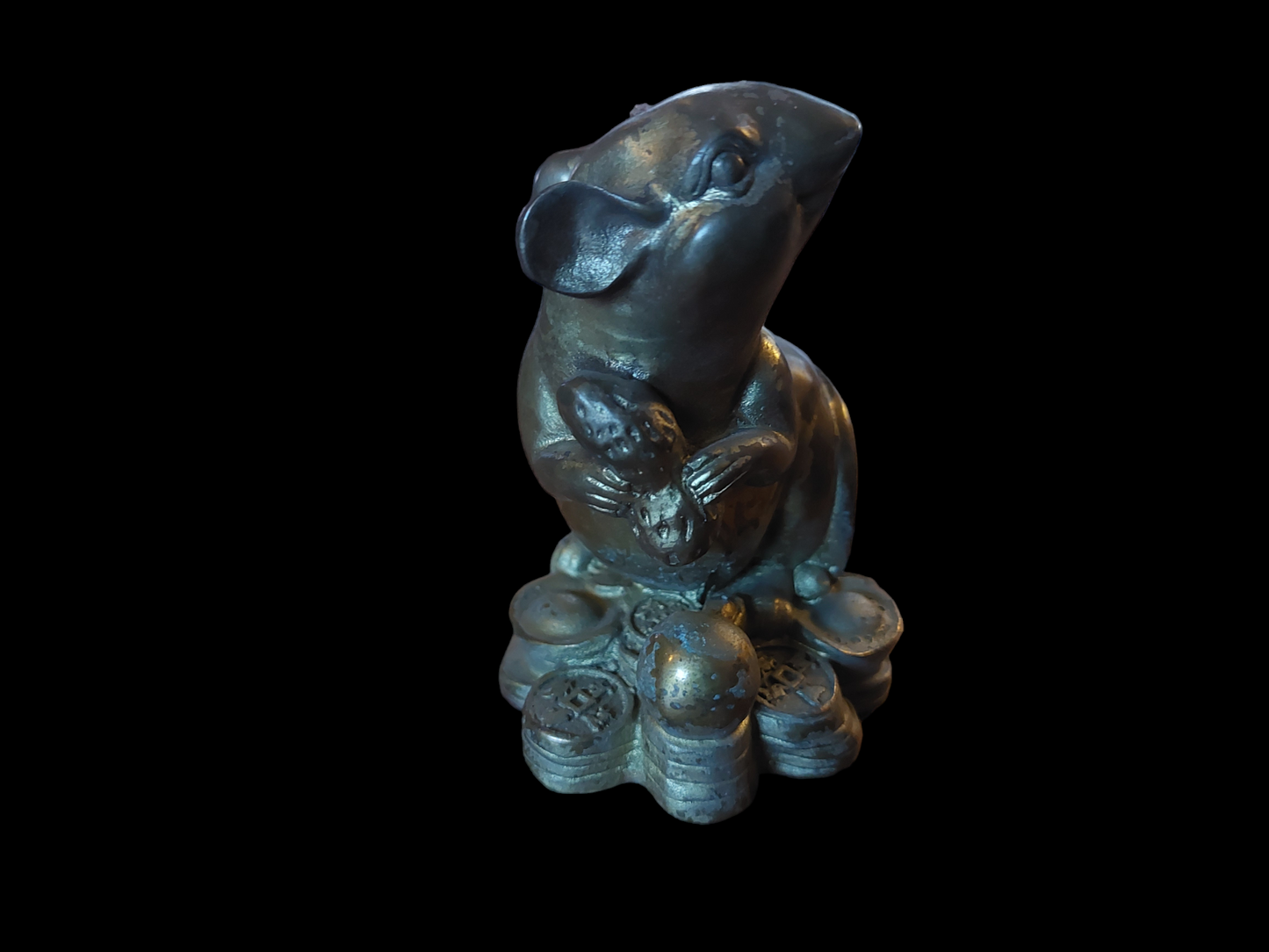 Vintage Feng Shui money statue Rat