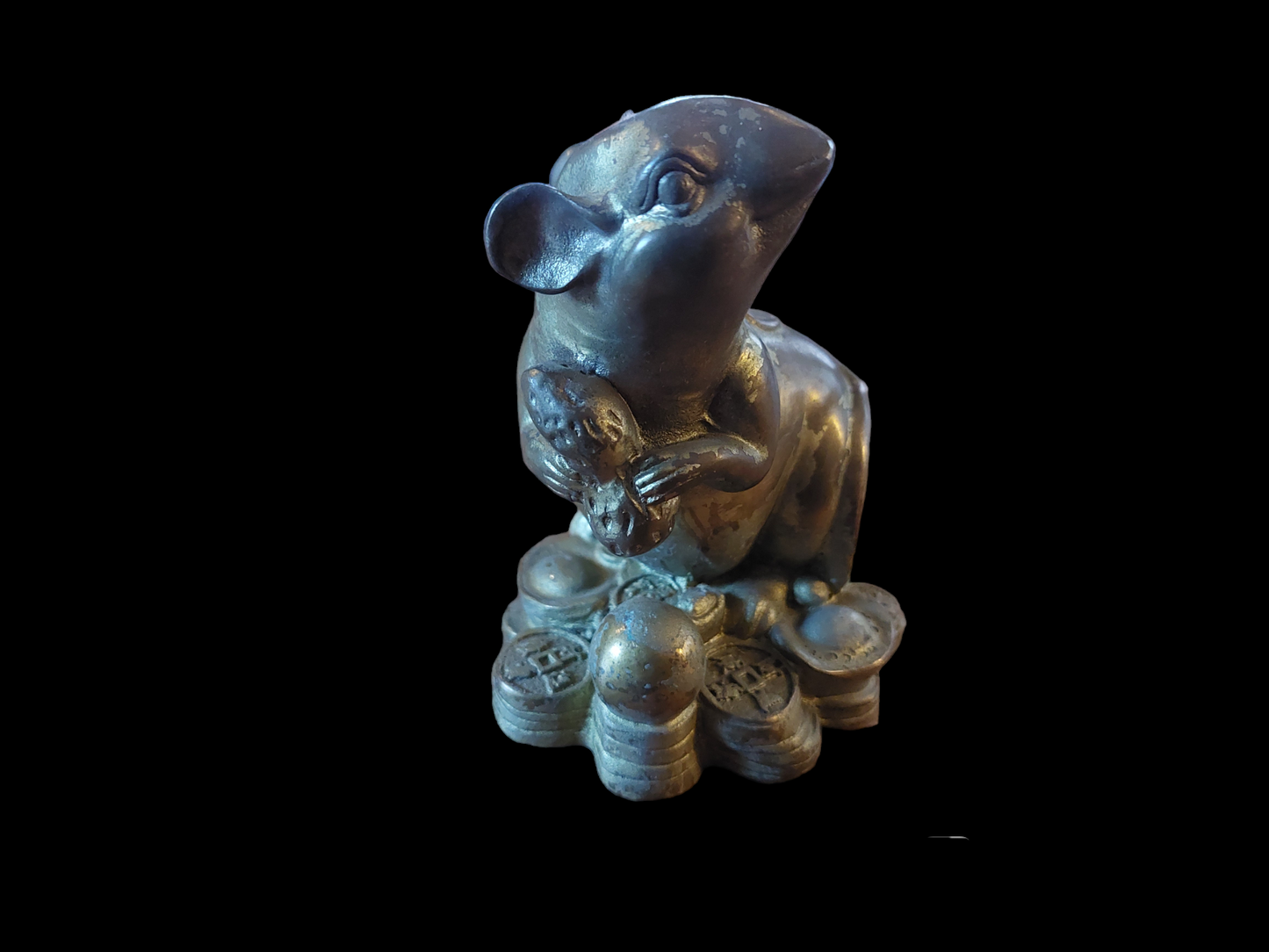 Vintage Feng Shui money statue Rat