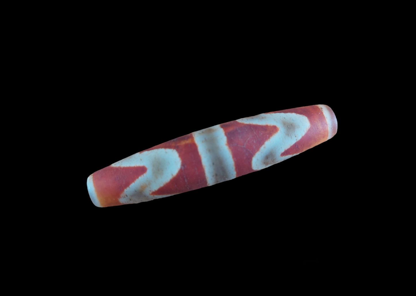 Double tiger tooth dzi bead #1