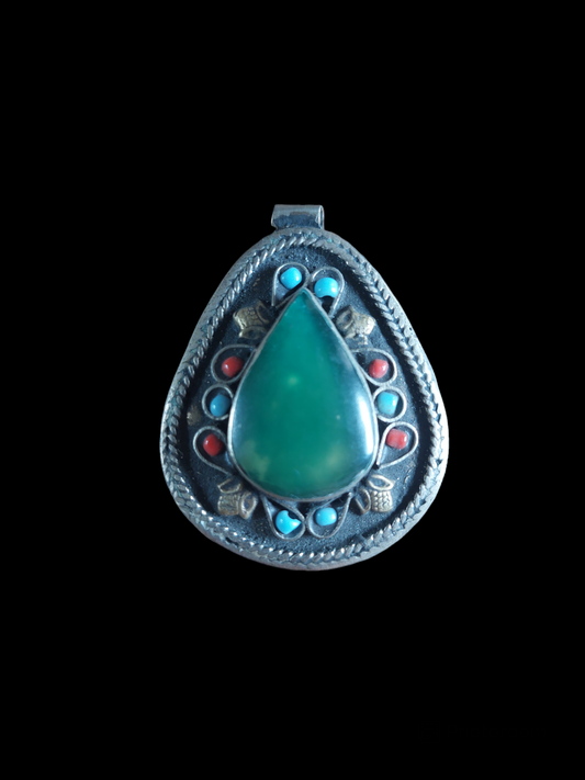 Vintage Kuchi tribal nephrite pendant