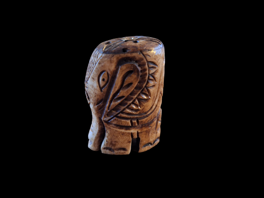 Bone carved elephant bead