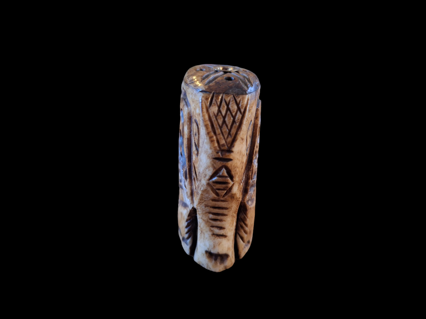 Bone carved elephant bead