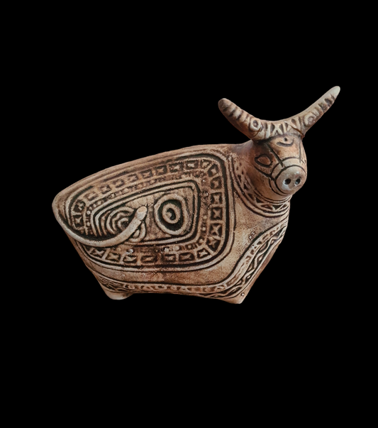 Ceramic sacred cow statue