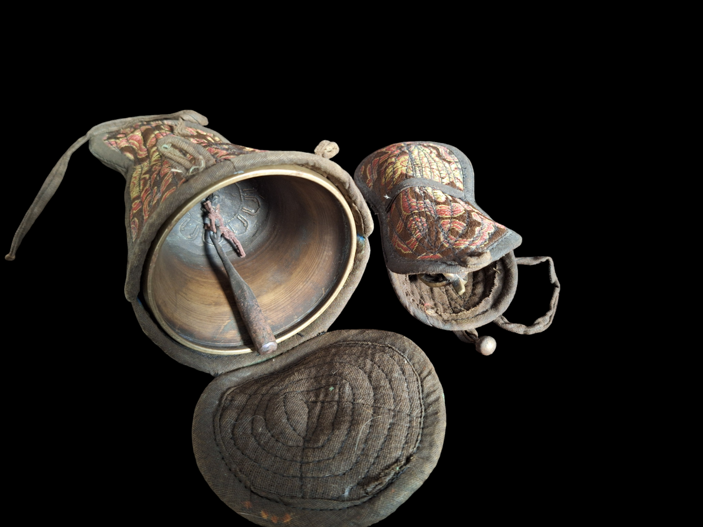 Vintage Tibetan Buddhist bell and dorje set