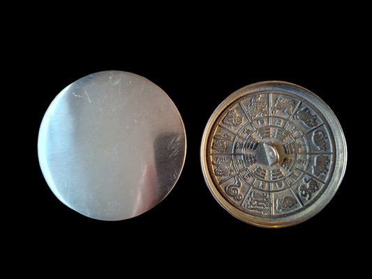 Mongolian shamanic mirror Trigrams and Zodiac 58 millimeters