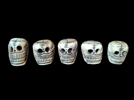 Yak bone skull beads