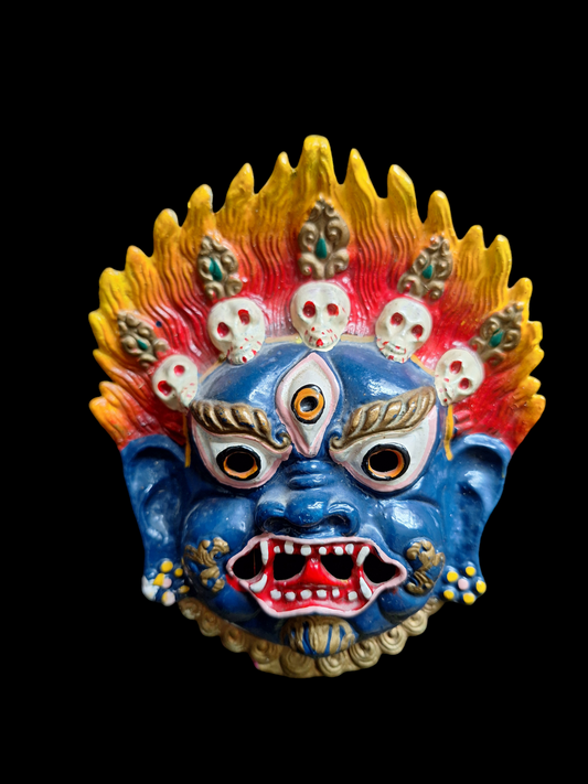 Vintage ceramic Mahakala mask