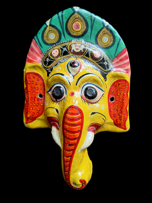 Vintage paper mache Ganesha mask