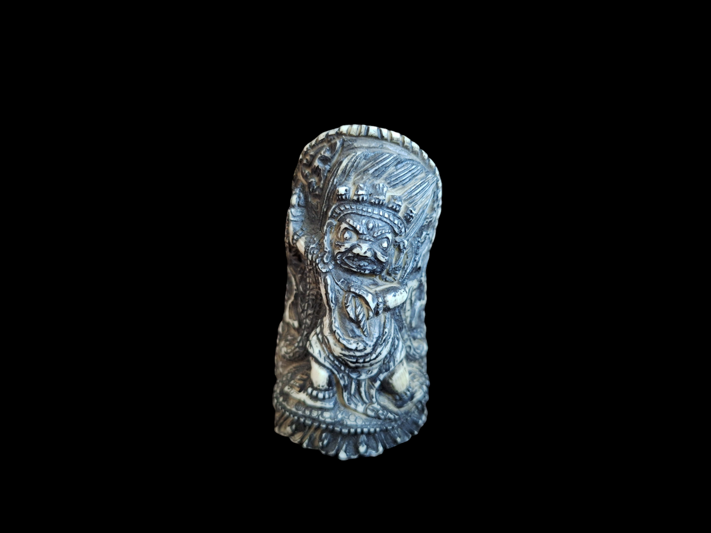 Vintage yak bone carving Vajrapani Krodha