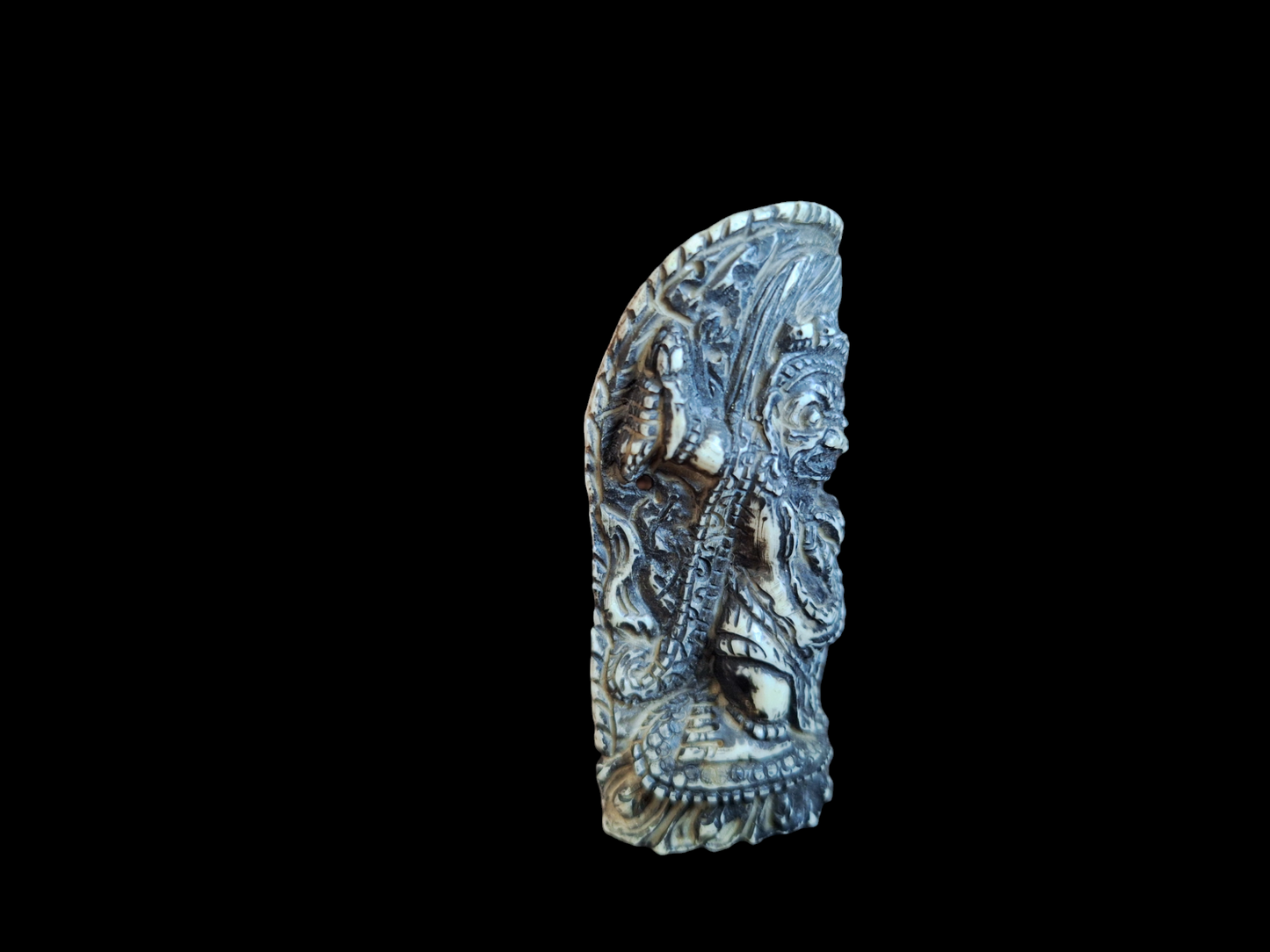 Vintage yak bone carving Vajrapani Krodha