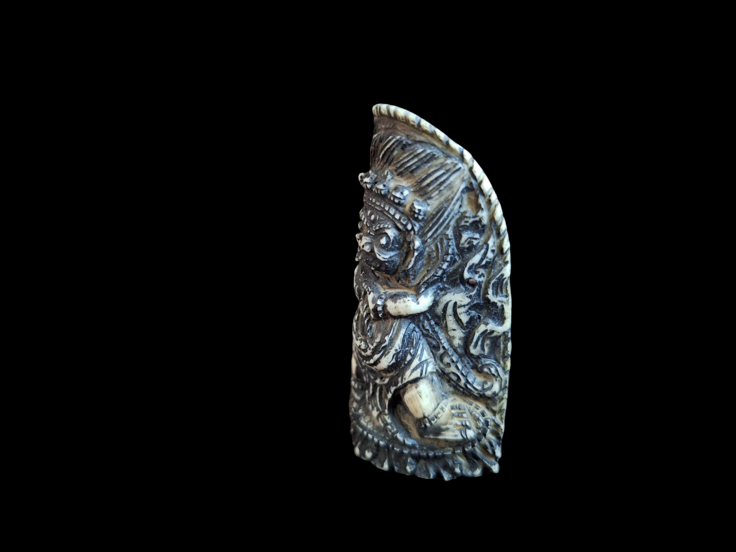 Vintage yak bone carving Vajrapani Krodha