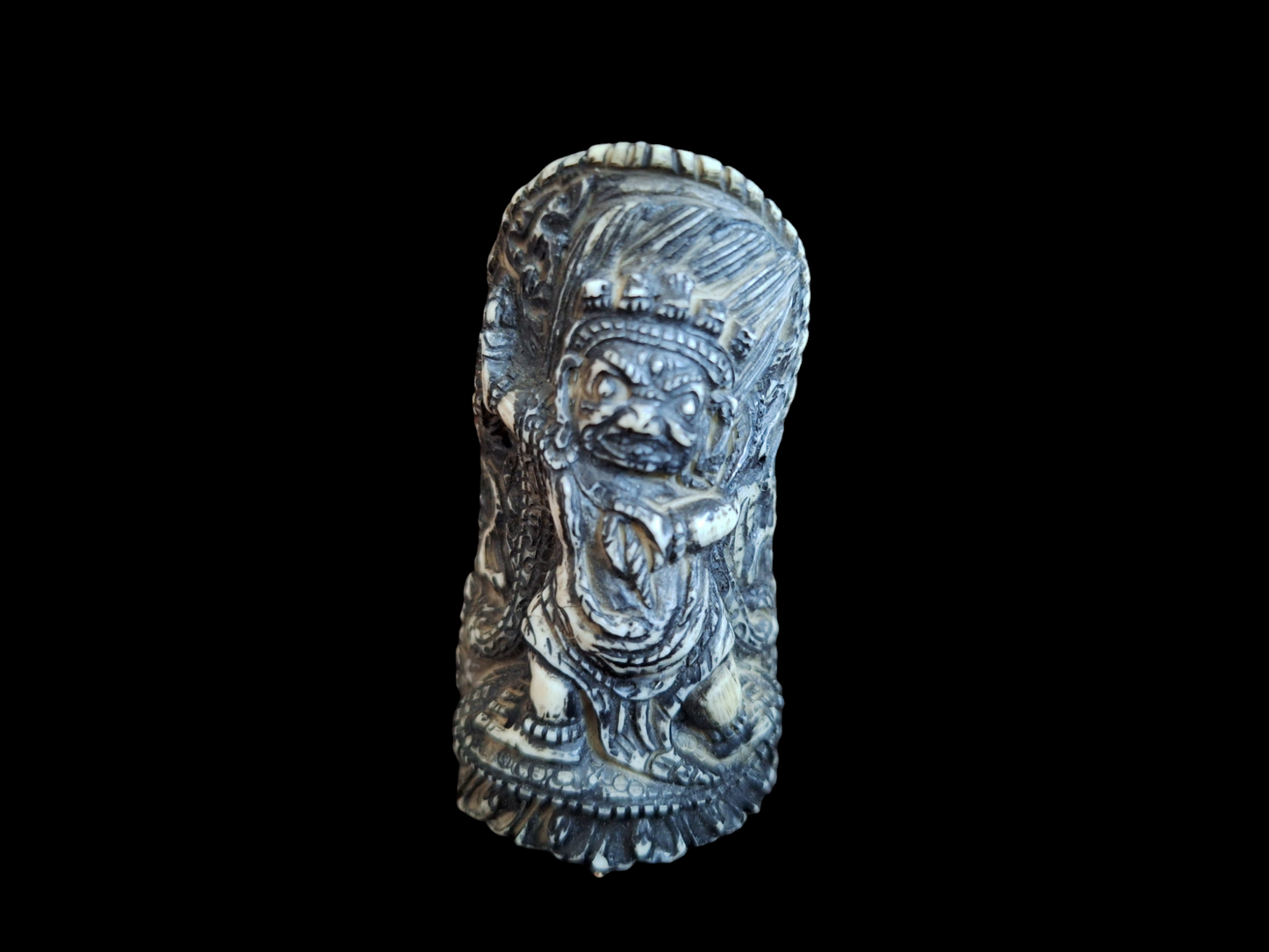 Vintage yak bone carving Vajrapani Krodha