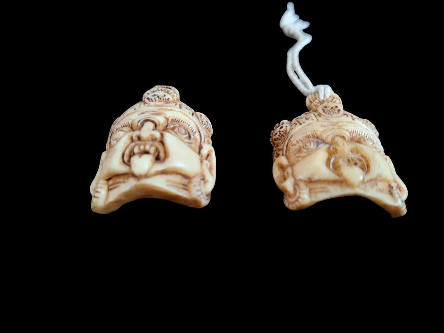 Bone carved Mahakala pendant #2