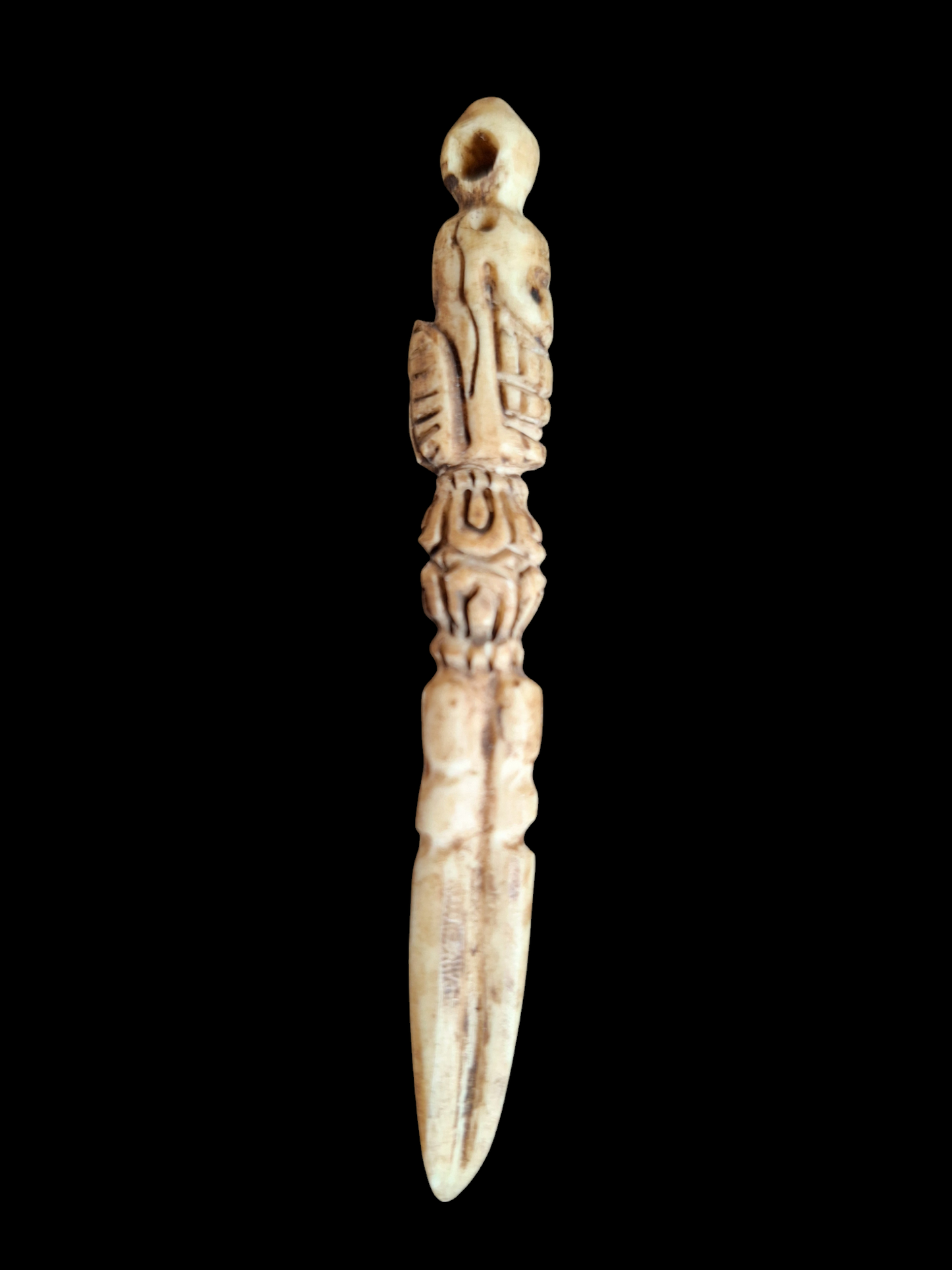 Bone carved phurba pendant #2