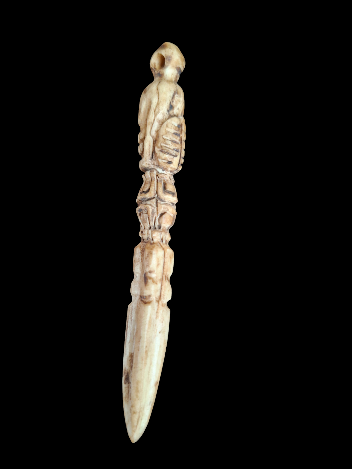 Bone carved phurba pendant #2