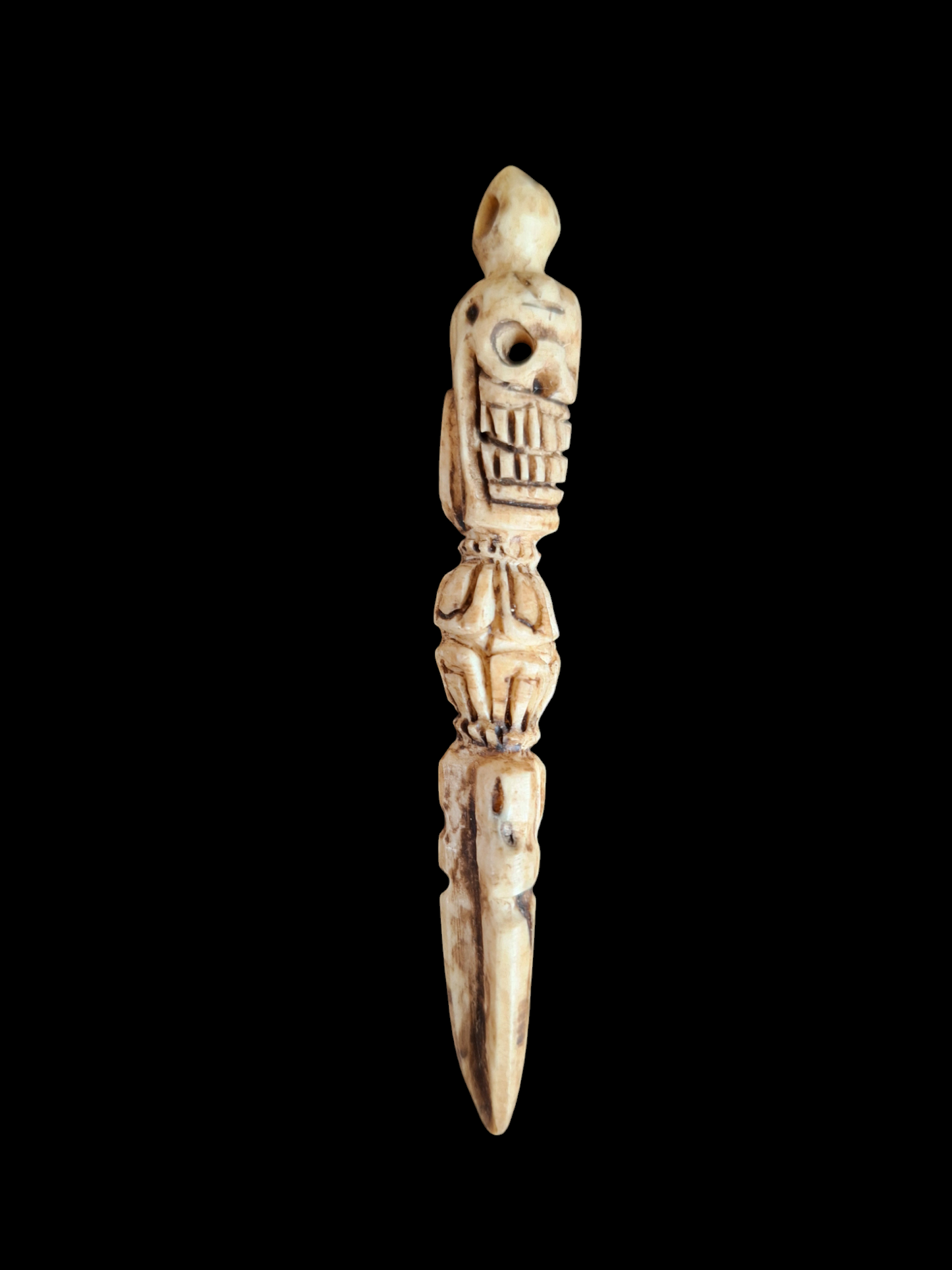 Bone carved phurba pendant #3