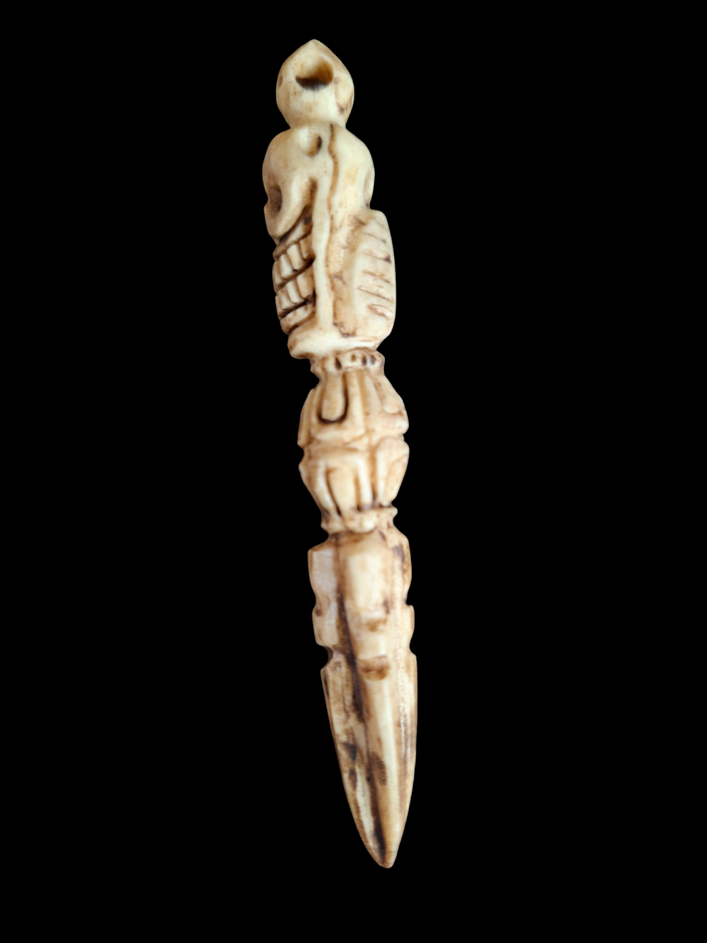 Bone carved phurba pendant #3