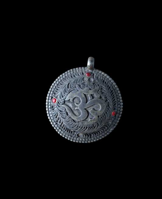 Vintage Tibetan pendant with Aum symbol