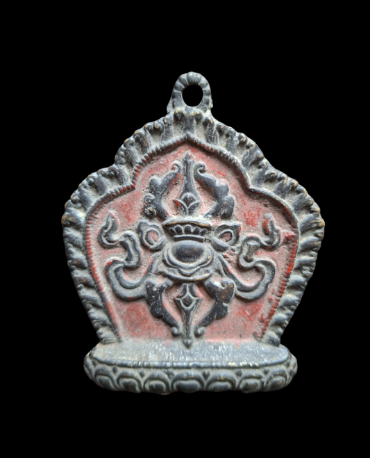 Vintage bronze Buddhist amulet pendant Dorje