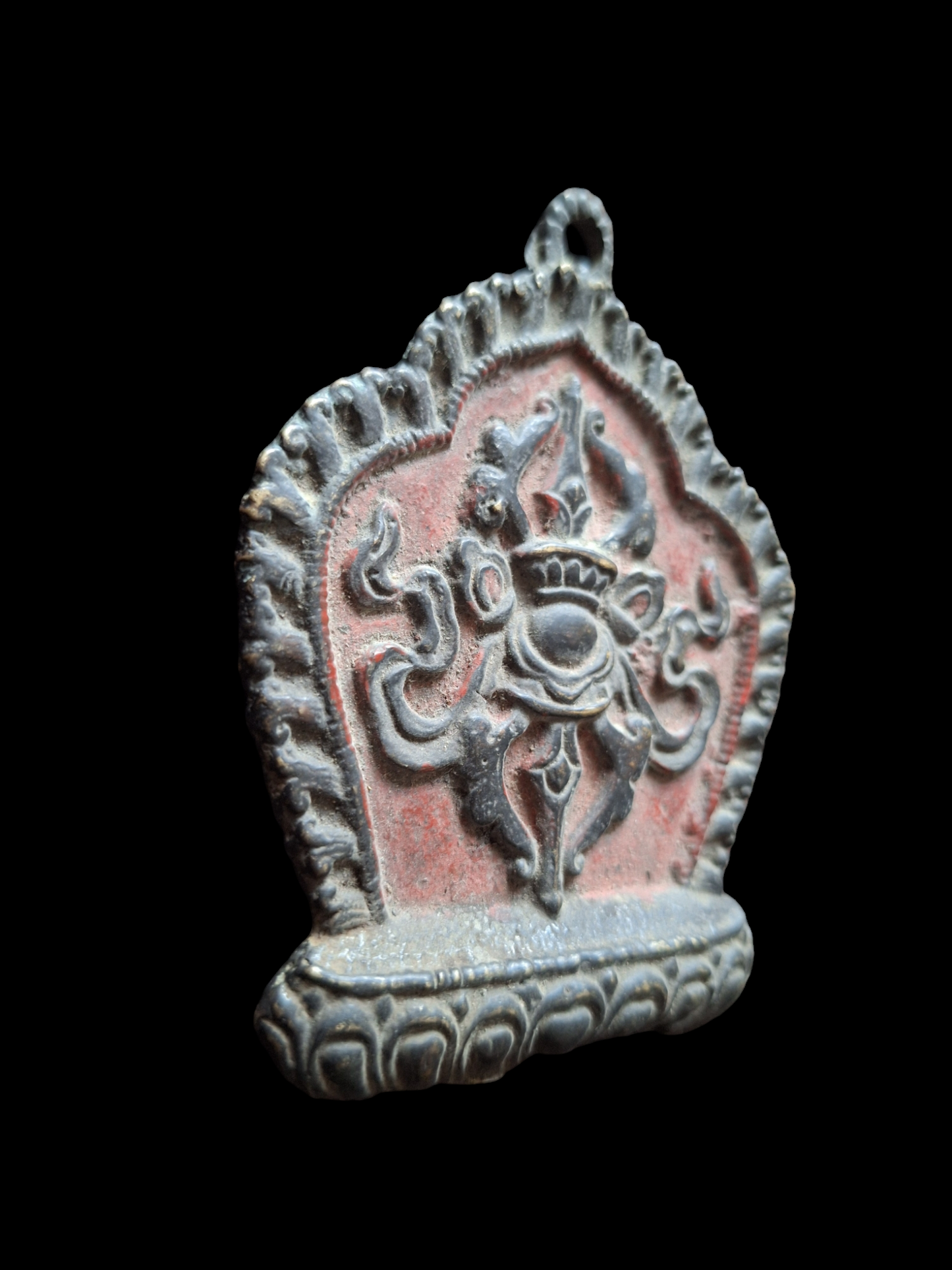Vintage bronze Buddhist amulet pendant Dorje